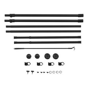 Penderie télescopique Kemi acier laqué noir [en.casa]