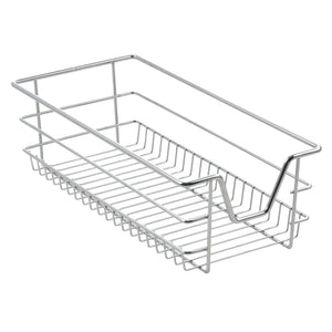 Lot de 2 Paniers Tiroirs de Rangement à Glissières Télescopiques Argenté [en.casa]