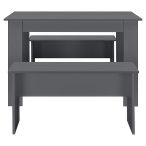 Eethoek set tafel 110x70x73 en banken 86,5x33x43,5 cm - 4 kleuren