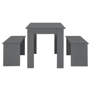 Eethoek set tafel 110x70x73 en banken 86,5x33x43,5 cm - 4 kleuren