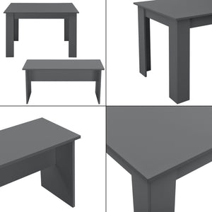 Eethoek set tafel 110x70x73 en banken 86,5x33x43,5 cm - 4 kleuren