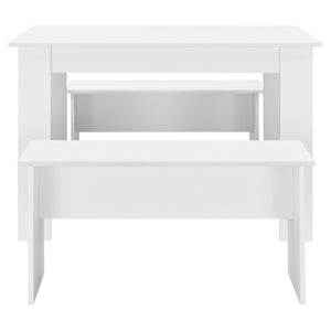 Eethoek set tafel 110x70x73 en banken 86,5x33x43,5 cm - 4 kleuren