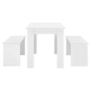Eethoek set tafel 110x70x73 en banken 86,5x33x43,5 cm - 4 kleuren