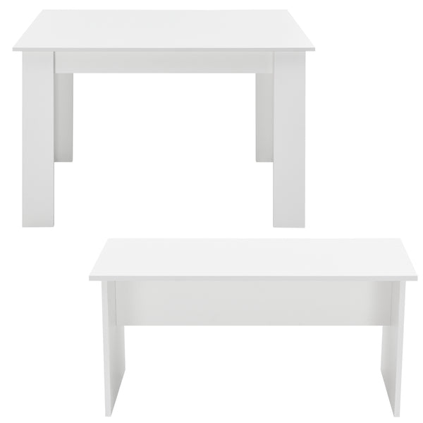 Eethoek set tafel 110x70x73 en banken 86,5x33x43,5 cm - 4 kleuren