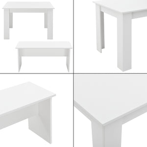 Eethoek set tafel 110x70x73 en banken 86,5x33x43,5 cm - 4 kleuren
