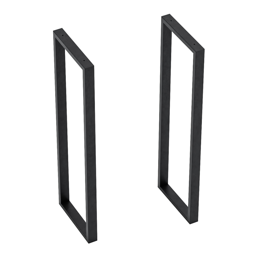 Set de 2 pieds de table Kauniainen acier 87 x 27 x 4 cm noir [en.casa]