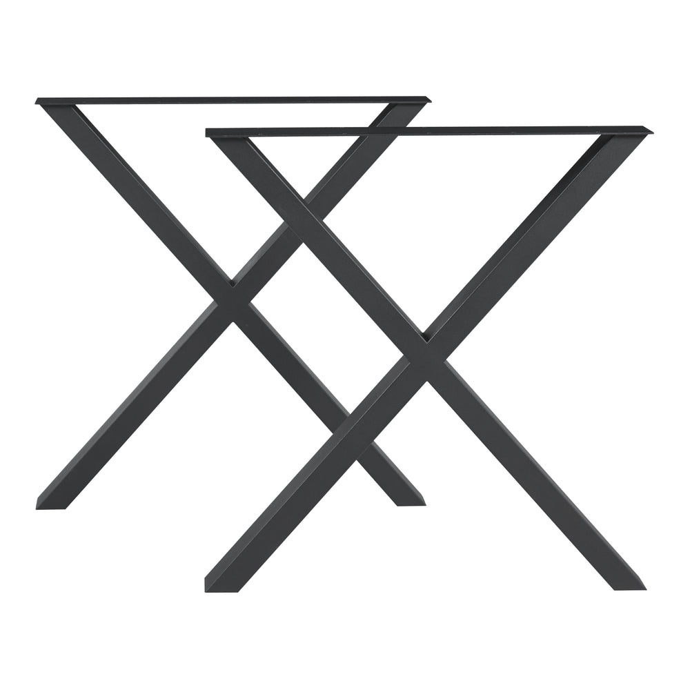 Stalen onderstel Greith set van 2 tafelpoot zwart [en.casa]