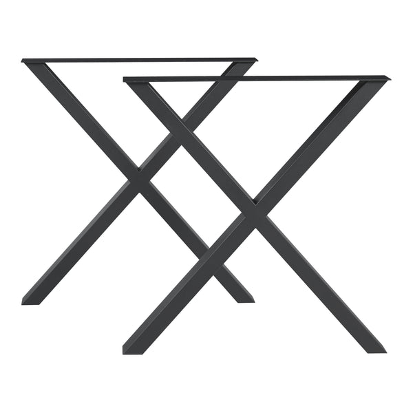 Lot de 2 pieds de table Greith acier noir [en.casa]