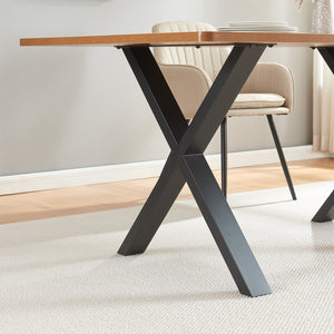 Lot de 2 pieds de table Greith acier noir [en.casa]