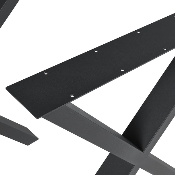 Lot de 2 pieds de table Greith acier noir [en.casa]