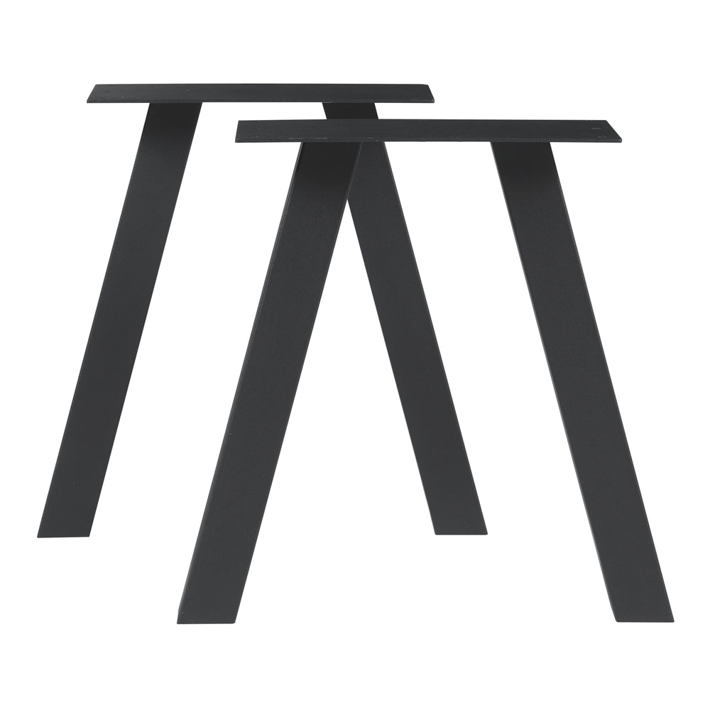 Stalen onderstel Heustreu set van 2 tafelpoot zwart [en.casa]