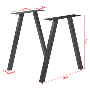 Lot de 2 pieds de table Heustreu acier noir [en.casa]