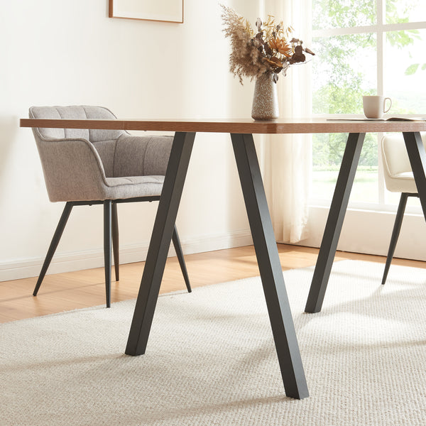 Lot de 2 pieds de table Heustreu acier noir [en.casa]