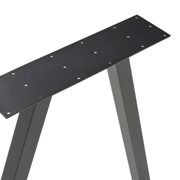 Lot de 2 pieds de table Heustreu acier noir [en.casa]