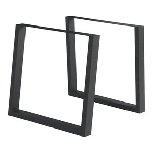 Lot de 2 pieds de table Lülsfeld acier noir [en.casa]