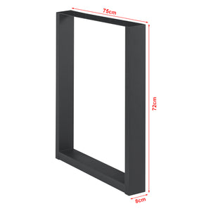 Lot de 2 pieds de table Lülsfeld acier noir [en.casa]