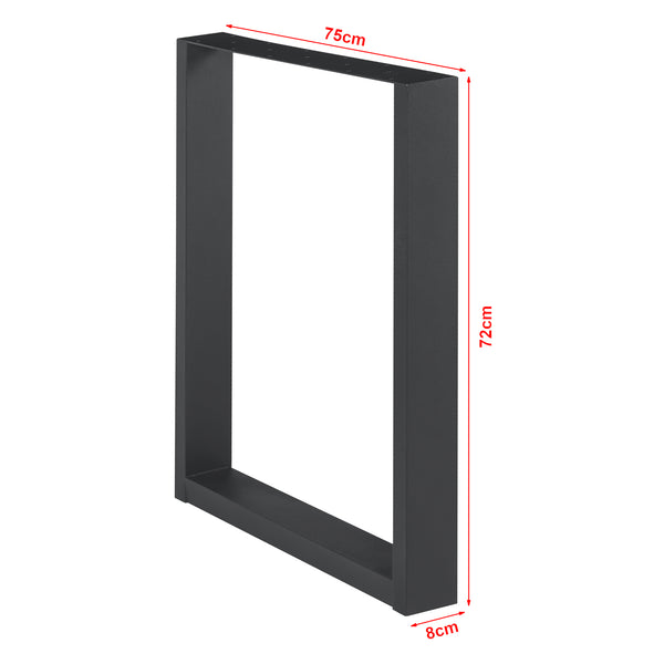 Lot de 2 pieds de table Lülsfeld acier noir [en.casa]