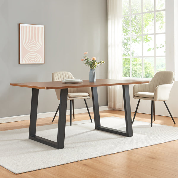 Lot de 2 pieds de table Lülsfeld acier noir [en.casa]