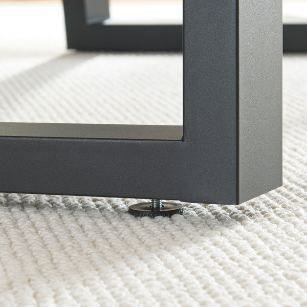 Lot de 2 pieds de table Lülsfeld acier noir [en.casa]