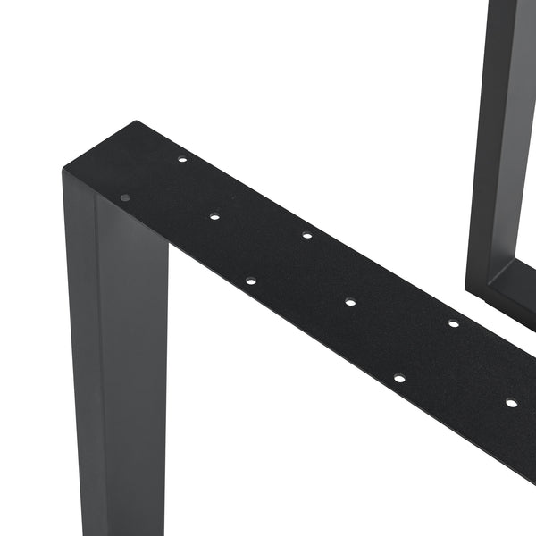 Lot de 2 pieds de table Lülsfeld acier noir [en.casa]