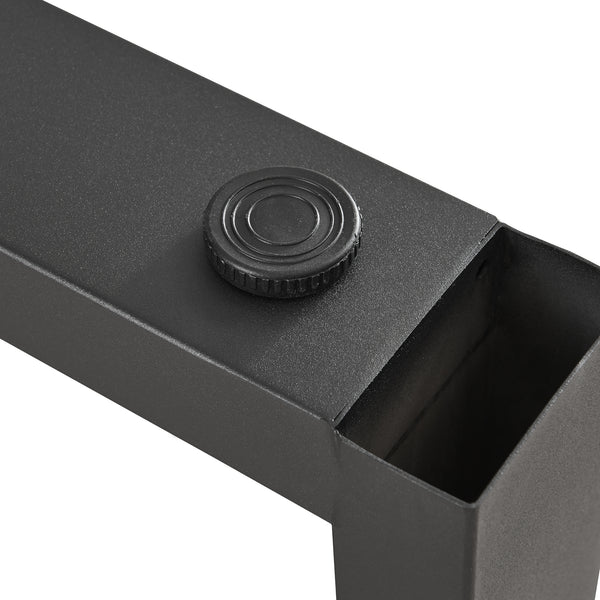 Lot de 2 pieds de table Lülsfeld acier noir [en.casa]