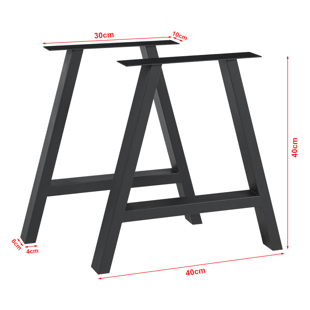 Stalen onderstel Eschau set van 2 tafelpoot zwart [en.casa]