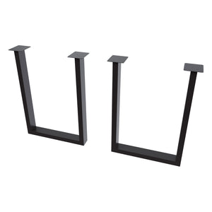 [en.casa] Stalen onderstel set van 2 U tafelpoot zwart mat - 2 varianten