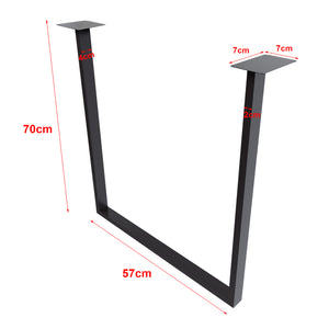 Set de 2 pieds de table Holsted rectangulaires en acier [en.casa]