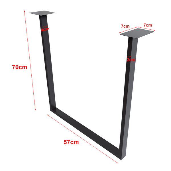 Set de 2 pieds de table Holsted rectangulaires en acier [en.casa]