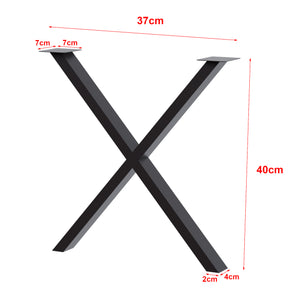 [en.casa] Stalen onderstel Høng set van 2 X tafelpoot zwart mat - 2 varianten