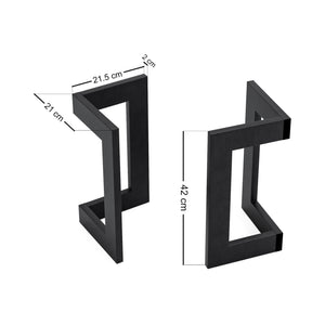 Set de 2 pieds de table Kaskinen acier noir [en.casa]