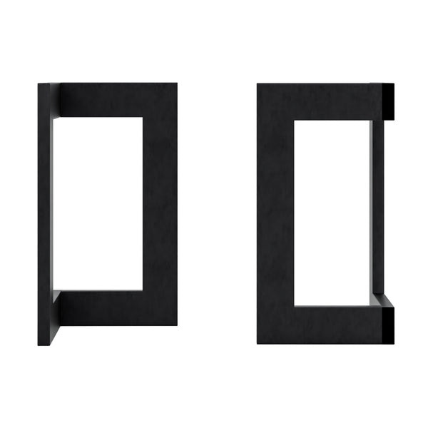 Set de 2 pieds de table Kaskinen acier noir [en.casa]