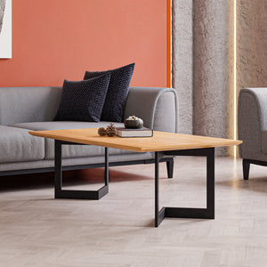 Set de 2 pieds de table Kaskinen acier noir [en.casa]