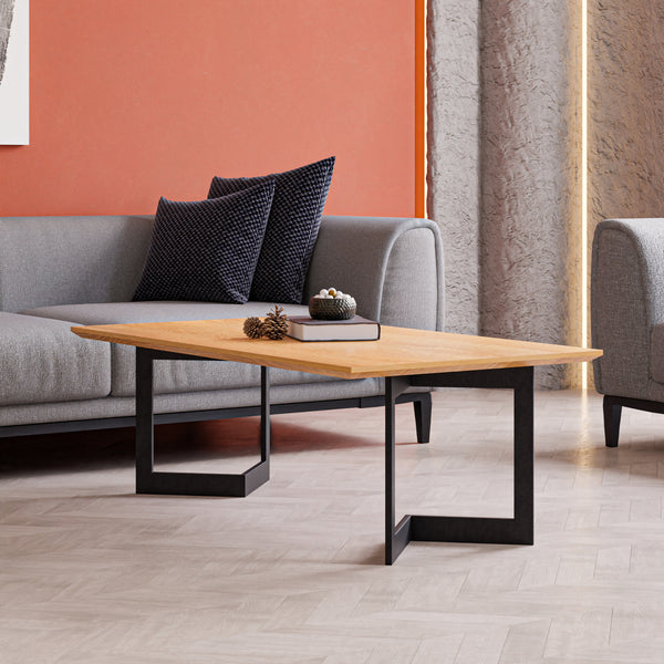 Set de 2 pieds de table Kaskinen acier noir [en.casa]