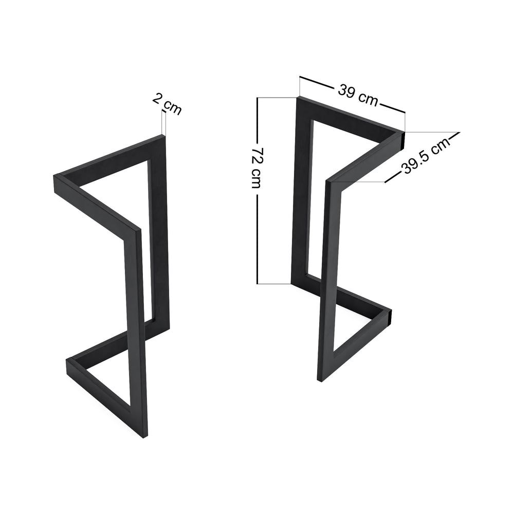 Tafelonderstel Kaskinen 2-delig Set Staal [en.casa] - premiumXL