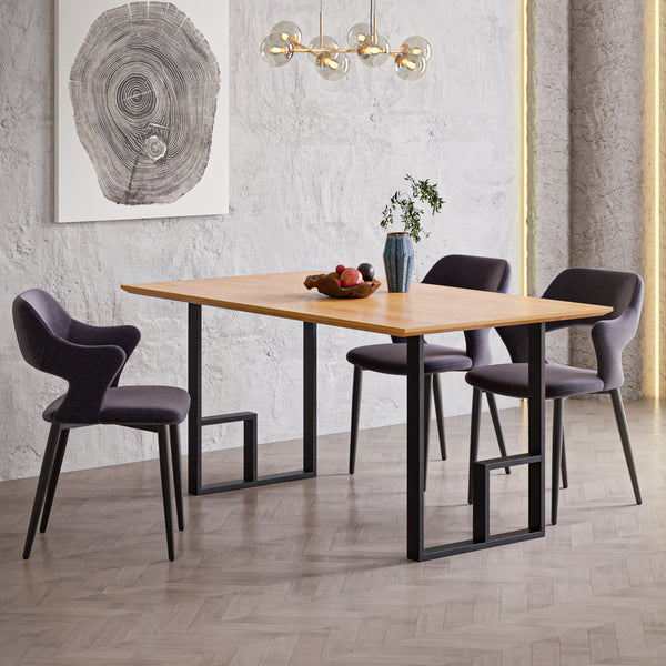 Set de 2 pieds de table Kauhava acier noir [en.casa]