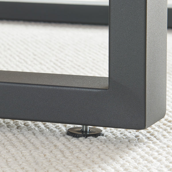 Lot de 2 pieds de table Makers acier noir [en.casa]