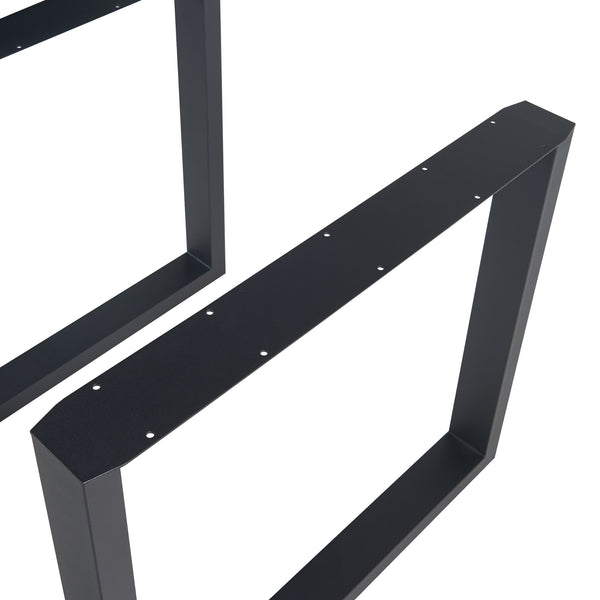 Lot de 2 pieds de table Makers acier noir [en.casa]