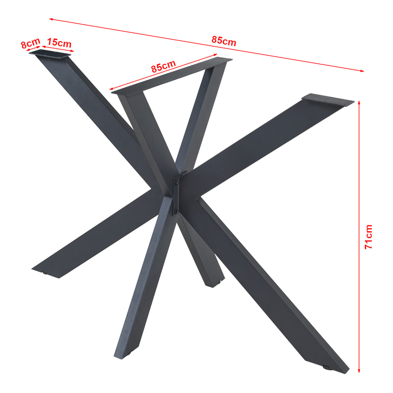 Croquis coté Structure de table Oberau acier noir [en.casa]