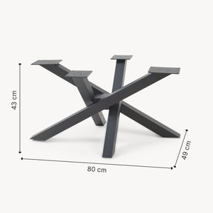 Piètement de table Umala acier noir [en.casa]