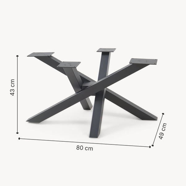 Piètement de table Umala acier noir [en.casa]