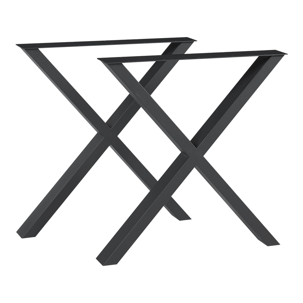 Stalen onderstel Greith set van 2 tafelpoot zwart [en.casa]