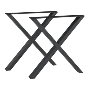 Lot de 2 pieds de table Greith acier noir [en.casa]