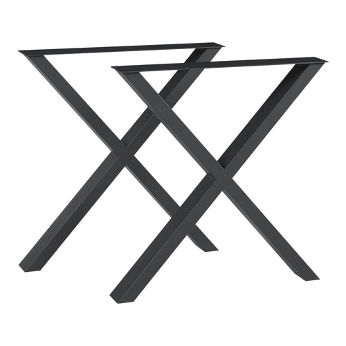 Lot de 2 pieds de table Greith acier noir [en.casa]