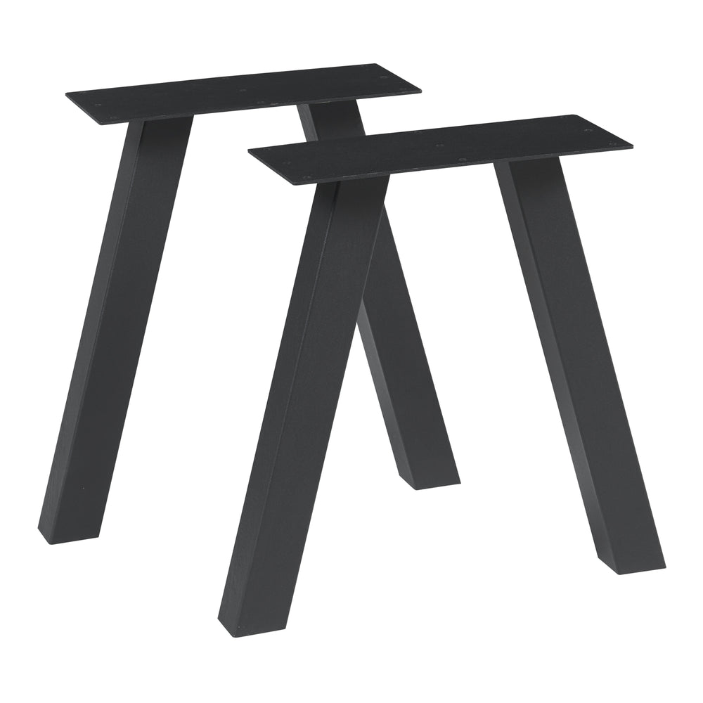 Stalen onderstel Heustreu set van 2 tafelpoot zwart [en.casa]