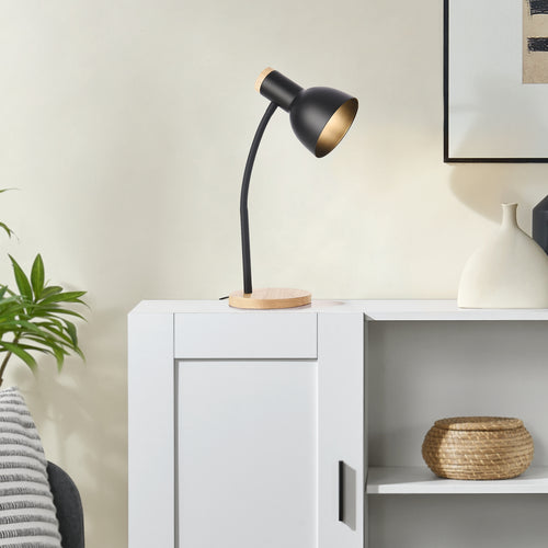 Lampe de table Woodley Noir [lux.pro] - premiumXL