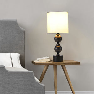 Lampe de bureau Wrexham E14 en métal 40 cm noir et blanc [lux.pro]