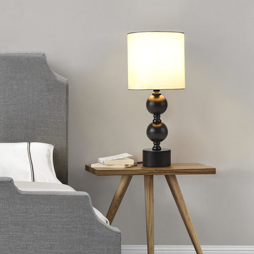 Lampe de bureau Wrexham E14 en métal 40 cm noir et blanc [lux.pro]