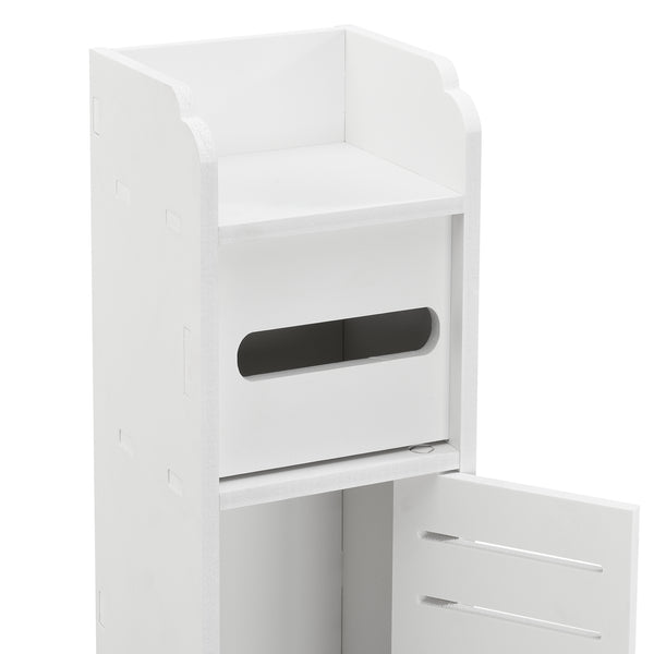 Meuble de Salle de Bain Placard Stylé Meuble de Rangement avec Dérouleur de Papier Toilette Porte-Rouleau Bois Composite 80 x 15 x 15 cm [en.casa]