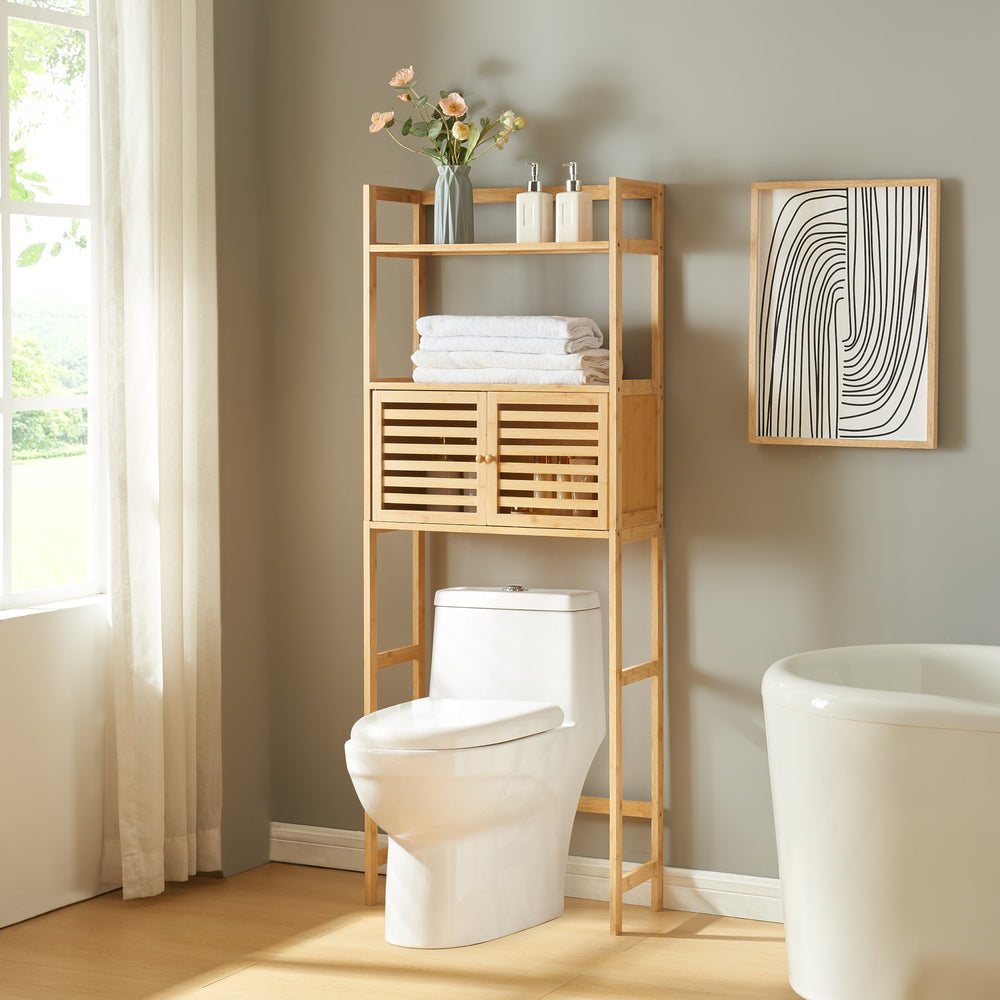 Badkamerrek Haugesund 158x60x26 cm bamboe [en.casa] - premiumXL